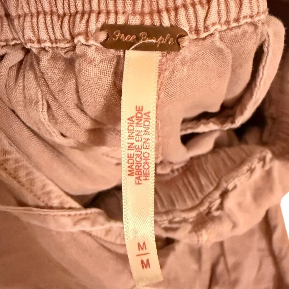 Free People Aberdeen Crop Jumpsuit Dusty Rose Cargo Pocket Loungewear‎ Medium
